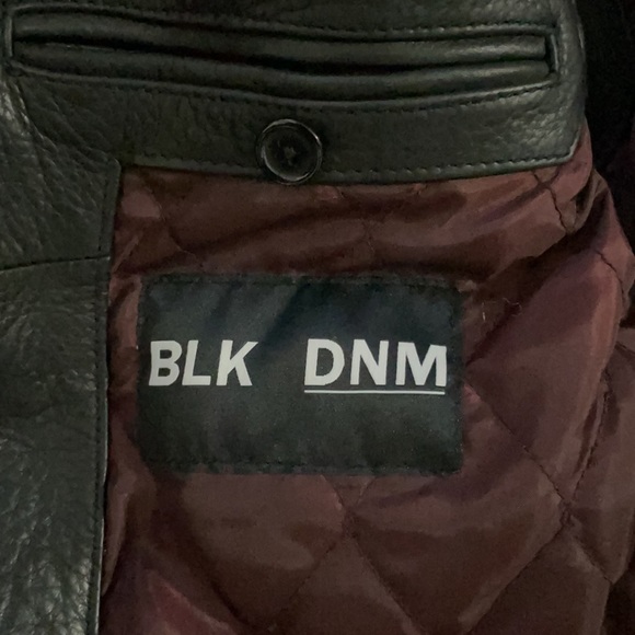BLK DNM Leather bomber jacket w/ shearling collar - Picture 6 of 6